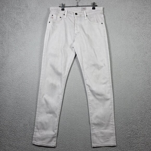 AG Adriano Goldschmeid Jeans Mens Size 31x34 Silver Slim Straight Stretch Denim - Picture 1 of 13